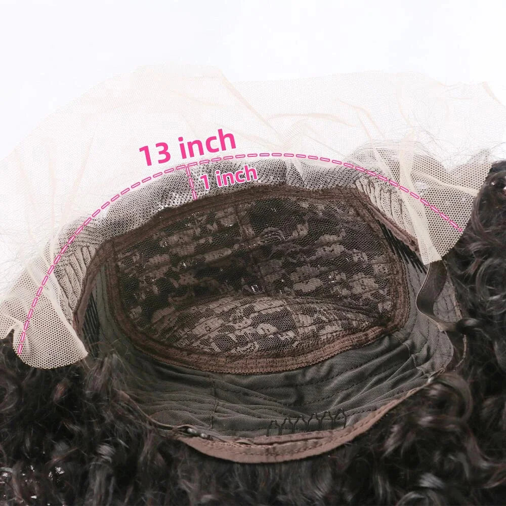 A Pixie Cut Wig Colored Lace Wig Spring curl Short Bob Human Hair Wig For Women Natural Black Color Human Hair Cheap Wig 13X1