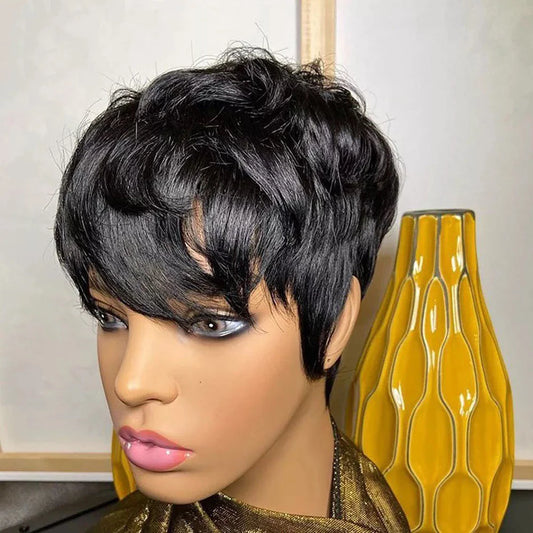 A Short Pixie Cut Wig Human Hair