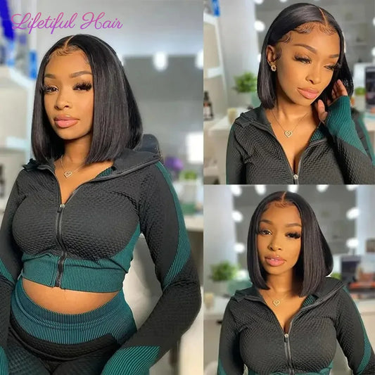 AS Glueless Bob Hair Wig Human Hair Ready To Wear Straight Transprent 4x4 Lace Closure Wigs For Women Glueless Wigs Human Hair